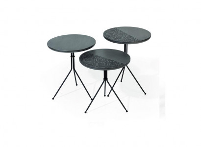 Set of 3 side tables designer living room tables luxurious coffee table table